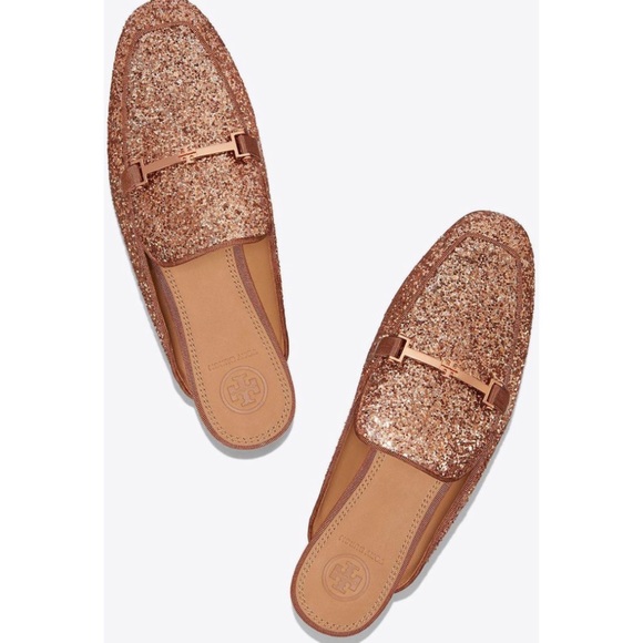 Tory Burch Shoes - TORY BURCH Amelia Glitter Backless Loafer Pink